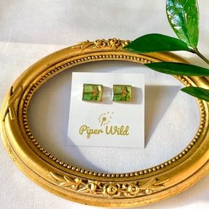 Handcrafted Stud Earrings Titled "A Big Mahalo"